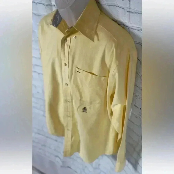 Vintage Tommy Hilfiger Men’s Yellow Long Sleeve Button Down Shirt S relaxed fit - Picture 10 of 15